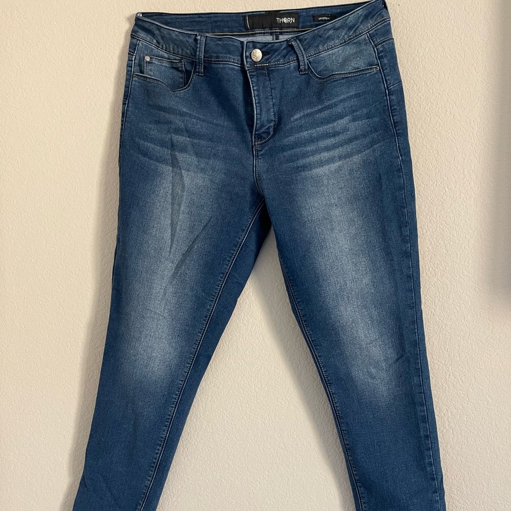 Thorn Straight Leg Blue Jeans Faded size 12